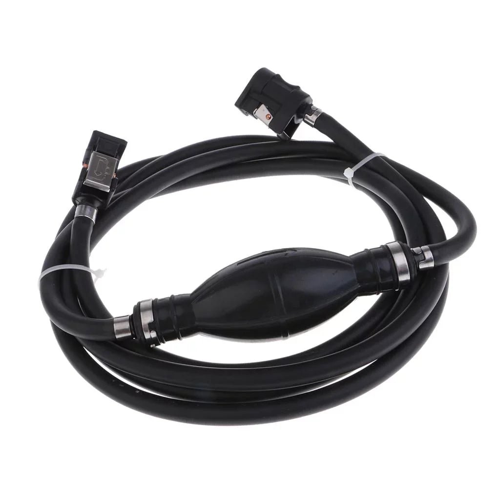 Boat Motor Fuel Line Hose with Connector And Primer Bulb Outboard Motors - ebony, 6.5x11mm
