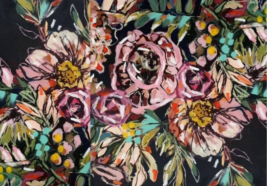 Midnight Blooms - 100% Cashmere Scarf by James Paul Cheung