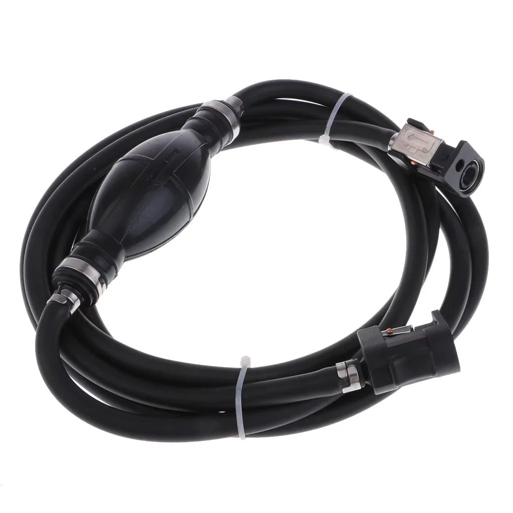 Boat Motor Fuel Line Hose with Connector And Primer Bulb Outboard Motors - ebony, 6.5x11mm