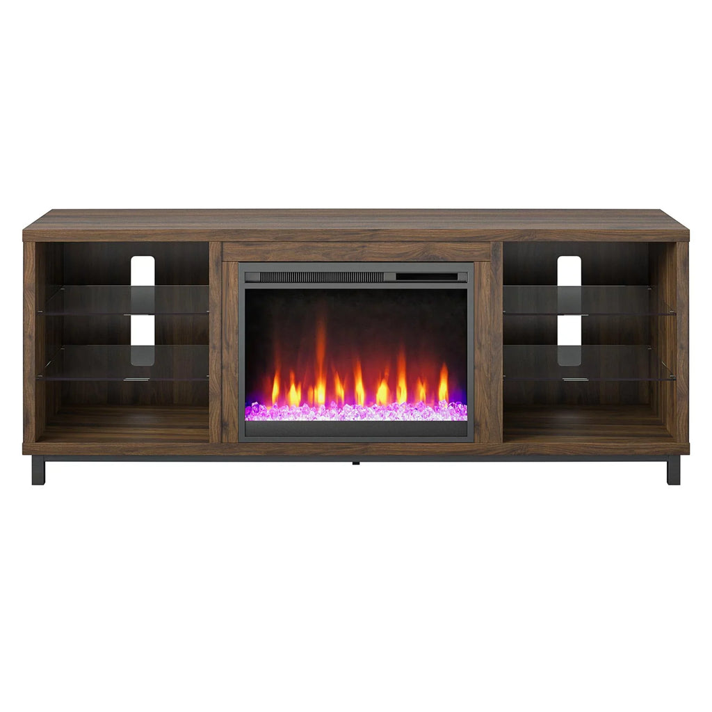 Ameriwood Home Lumina Deluxe Fireplace TV Stand for TVs up to 70" in dark