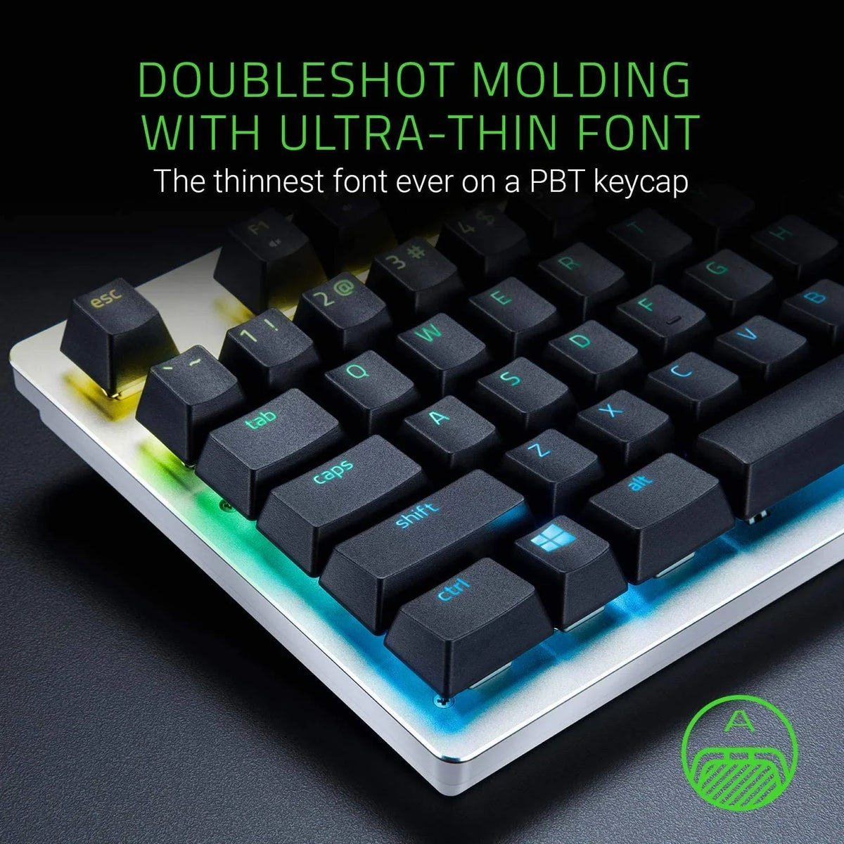 Doubleshot PBT Keycap Upgrade Set for Mechanical & Optical Keyboards: Compatible with Standard 104/105 US and UK layouts - Classic dark