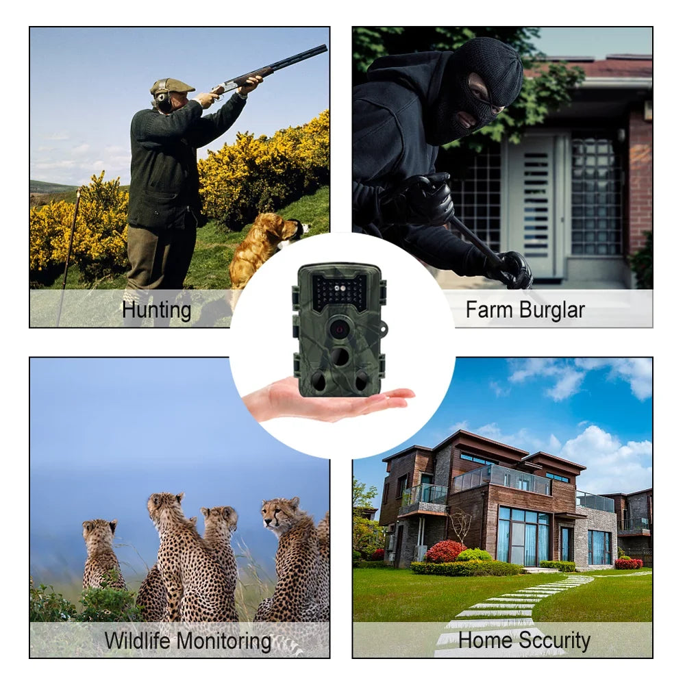 32MP 1080P Outdoor Trail Camera Field Detection Infrared Camera 2.0 inch TFT Color Display Day Night Use Hunts Night-Visions Camera IP66 Waterproof