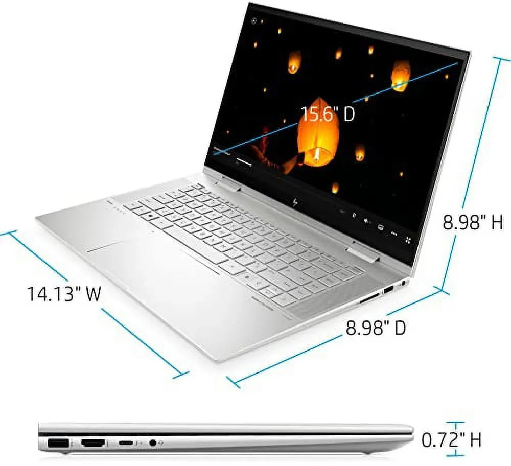 2022 Envy X360 15.6" FHD IPS Touchscreen 2-in-1 Laptop 12th  Core i7-1260P 12-Core Iris Xe Graphics 24GB DDR4 1TB SSD Thunderbolt 4 WiFi 6 Backlit KB FP Reader Win 11 Pro w/ RATZK 32GB USB