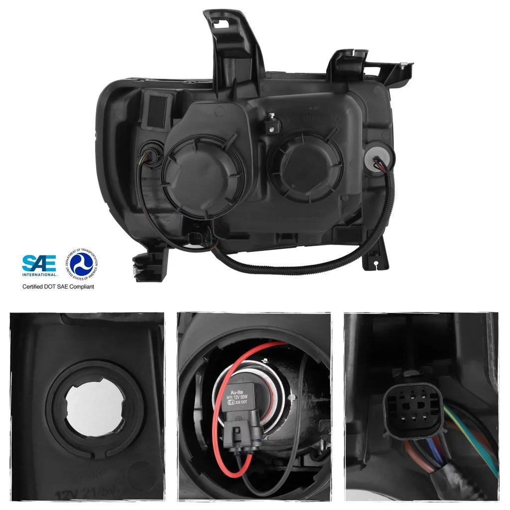 AKKON - For 2015-2022 GMC Canyon LED Light Bar DRL Projector Headlights Pair Housing - charcoal