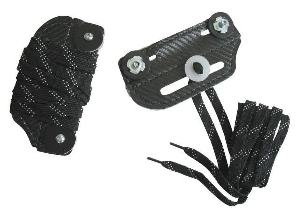 A&R Sports Hockey Goalie Slider Toe Bridge, Pair - Leather, Nylon Lace, Hardware (ebony)