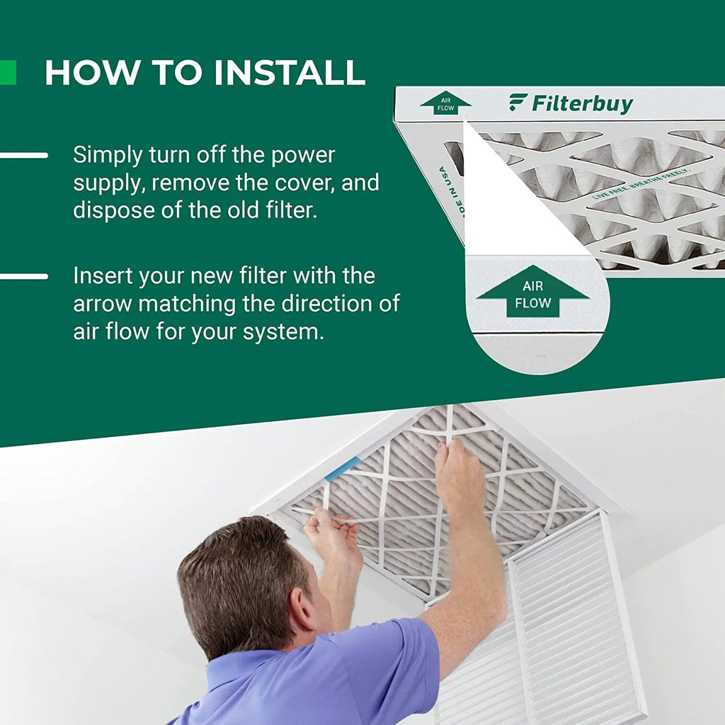Filterbuy 25x32x1 MERV 11 Pleated HVAC AC Furnace Air Filters (6-Pack)