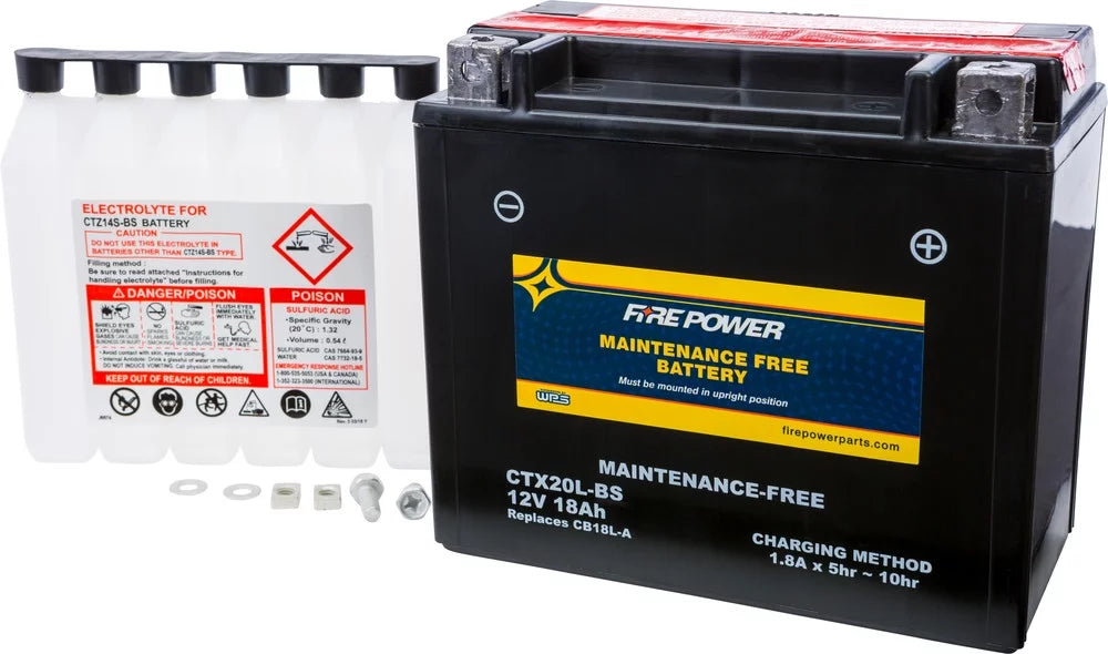 4X4 XT [IRS] 2004-2006. Fire Power Maintenance Free Battery CTX20L-BS Compatible With Bombardier Outlander 400 H.O