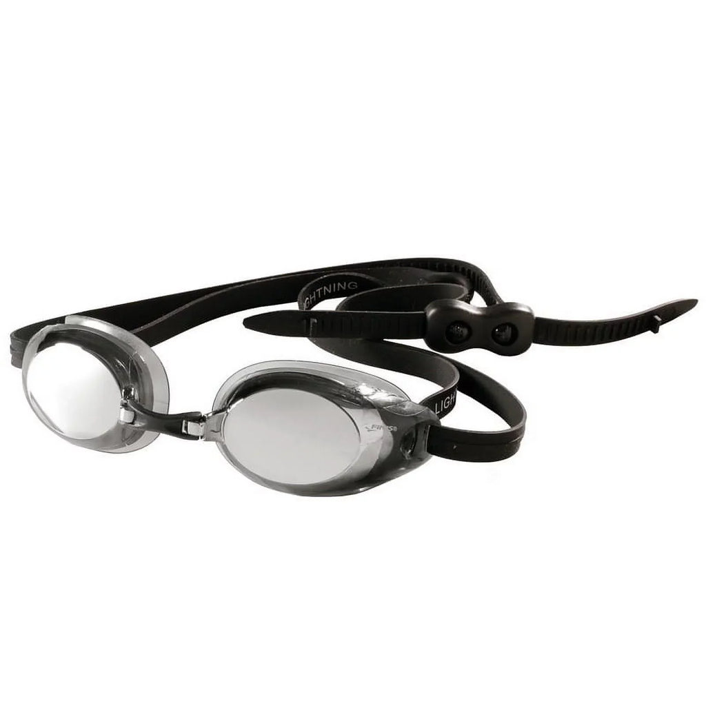 FINIS Lightning Goggles - Competitive Swim Goggles for Women and Men - Watertight Swimming Goggles with Adjustable Silicone Straps - Adult Swim Goggles with 4 Interchangeable Nose Pieces - dark/Smoke