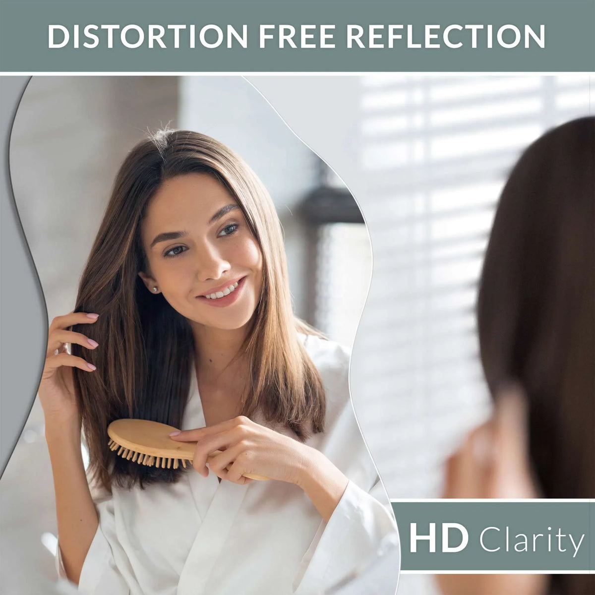 24" x 36" Asymmetrical Irregular Wall Mirror - Hotel Quality Craftsmanship with Abstract Frameless Shape - HD Clarity Reflection - Mount from Multiple Directions by Barnyard Designs