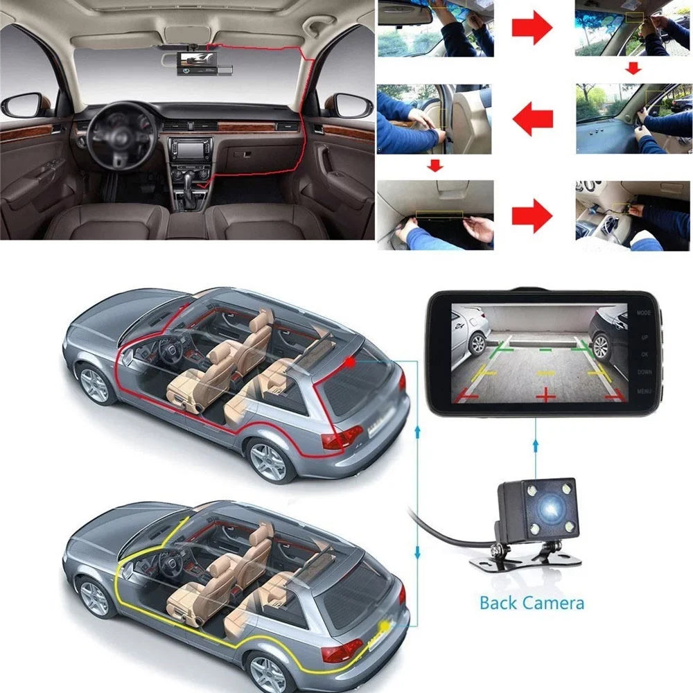 Pinnaco Dash Camera,Radirus Pristin 3-lens Inside inch Screen 1080p Dvr Dash Inside Rear Support Dash Camera 3 25mm Screen Dashcam Rear Camera Owsoo