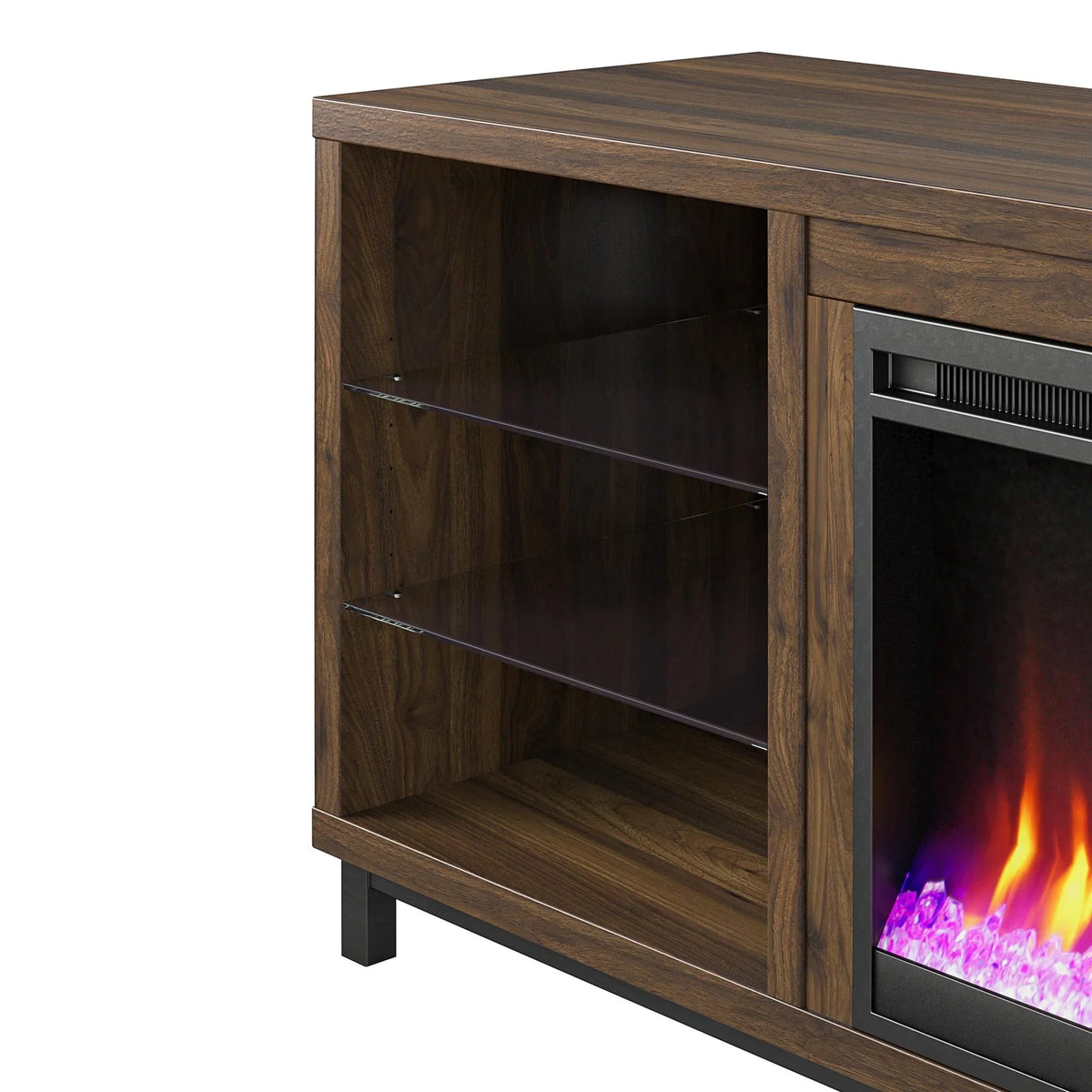 Ameriwood Home Lumina Deluxe Fireplace TV Stand for TVs up to 70" in dark