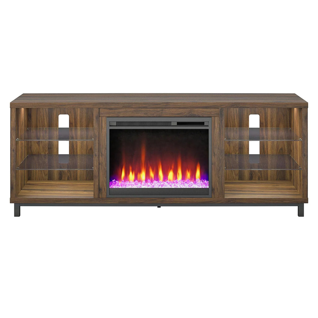 Ameriwood Home Lumina Deluxe Fireplace TV Stand for TVs up to 70" in dark