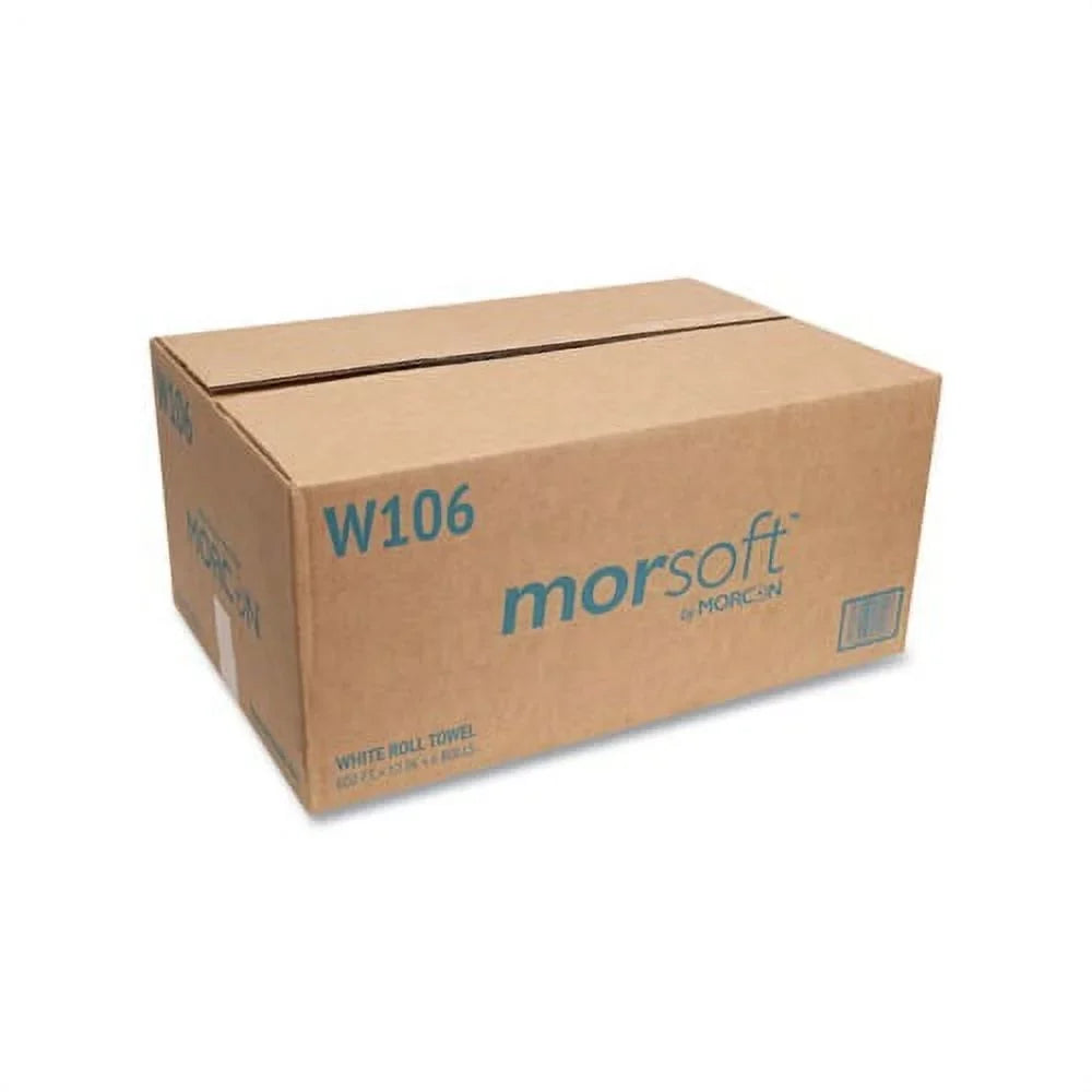 MORCON TISSUE 10 25mm Roll Towels 1-Ply, 10" x 800 ft, White, 6 Rolls/Carton