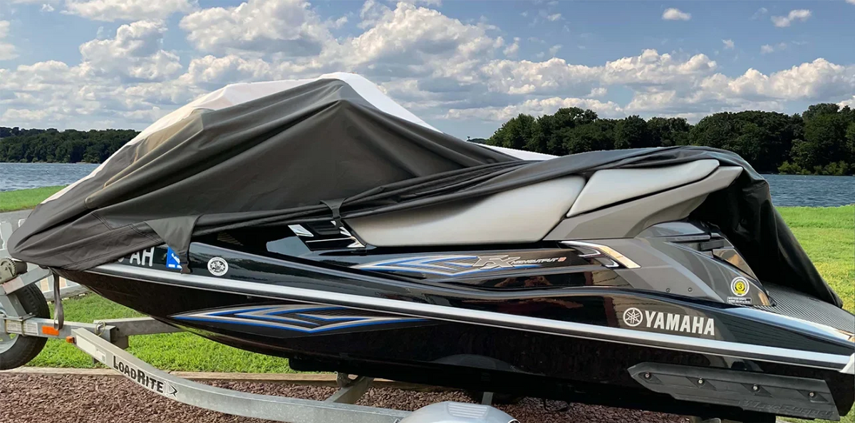 SUPER HEAVY-DUTY PWC 600D JET SKI Cover Compatible for Kawasaki Ultra 150 / JH1200 1998-2005 2 Seater