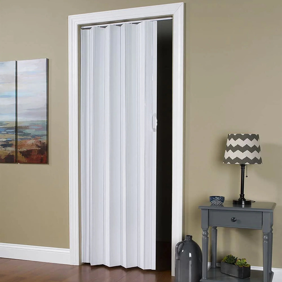 LTL Home Products Via 36" x 80" Vinyl Hinged Single Folding Door, White