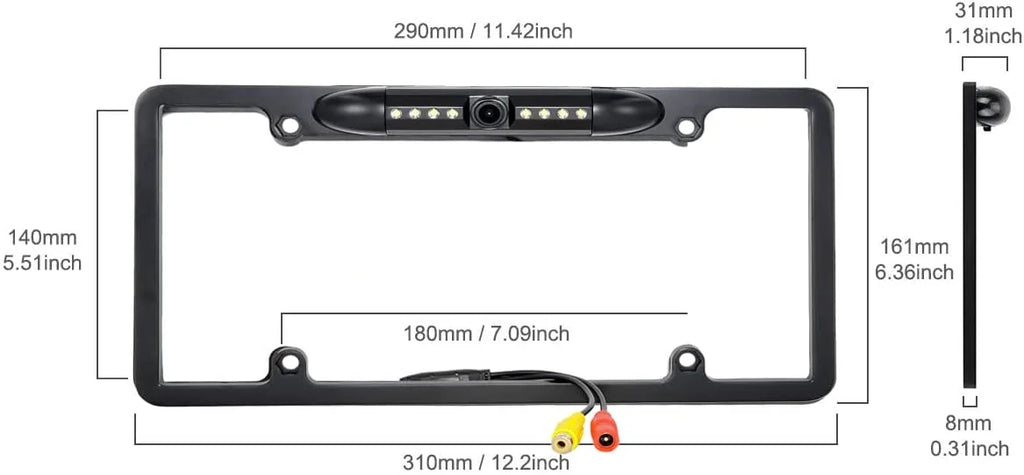 Backup Camera Rearview License Plate Waterproof for Kenwood DDX-512 DDX512 dark