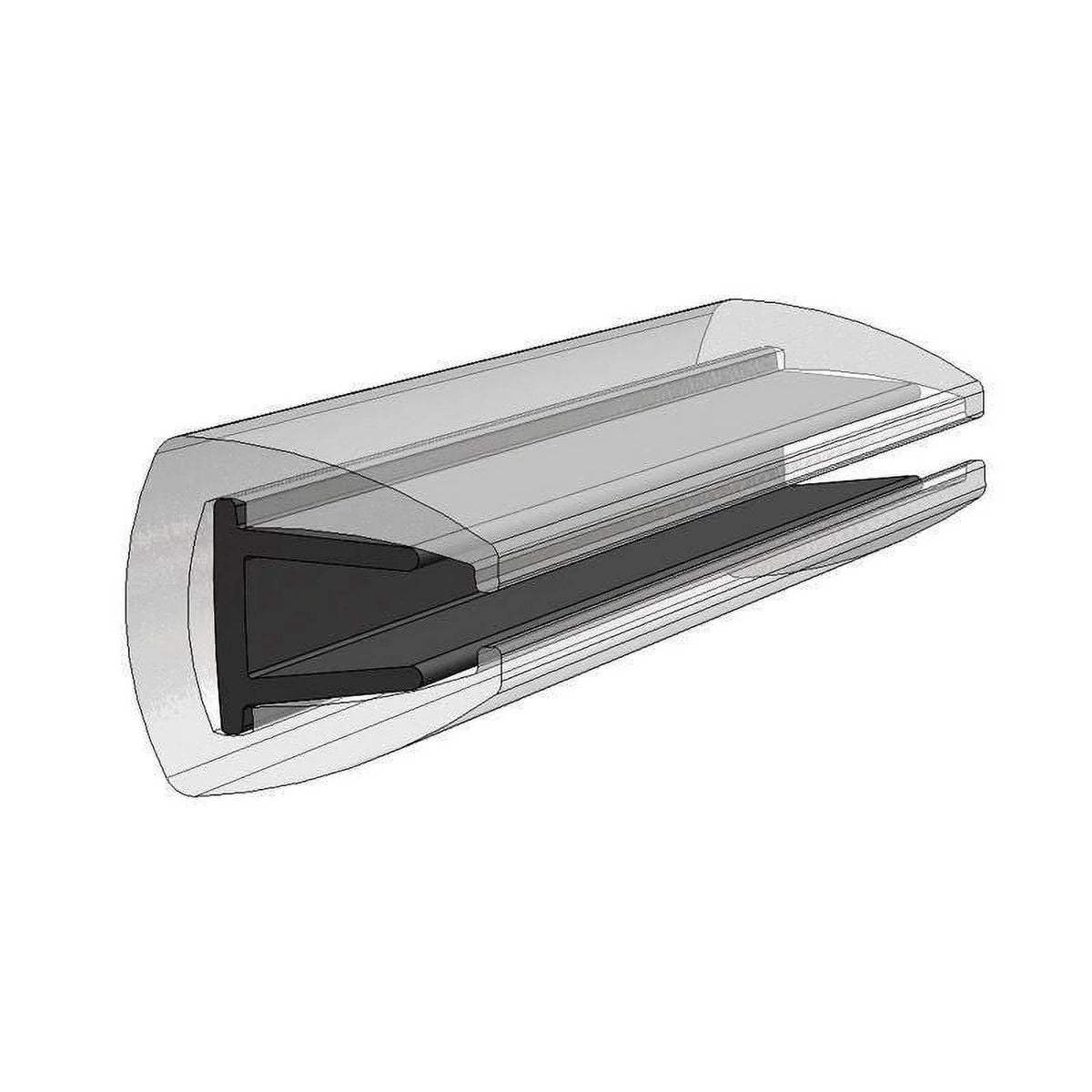 Taco Marine V22-3162BKA12 Rigid Vinyl, dark Rub Rail, 11/16"W x 3/4"H x 12'L