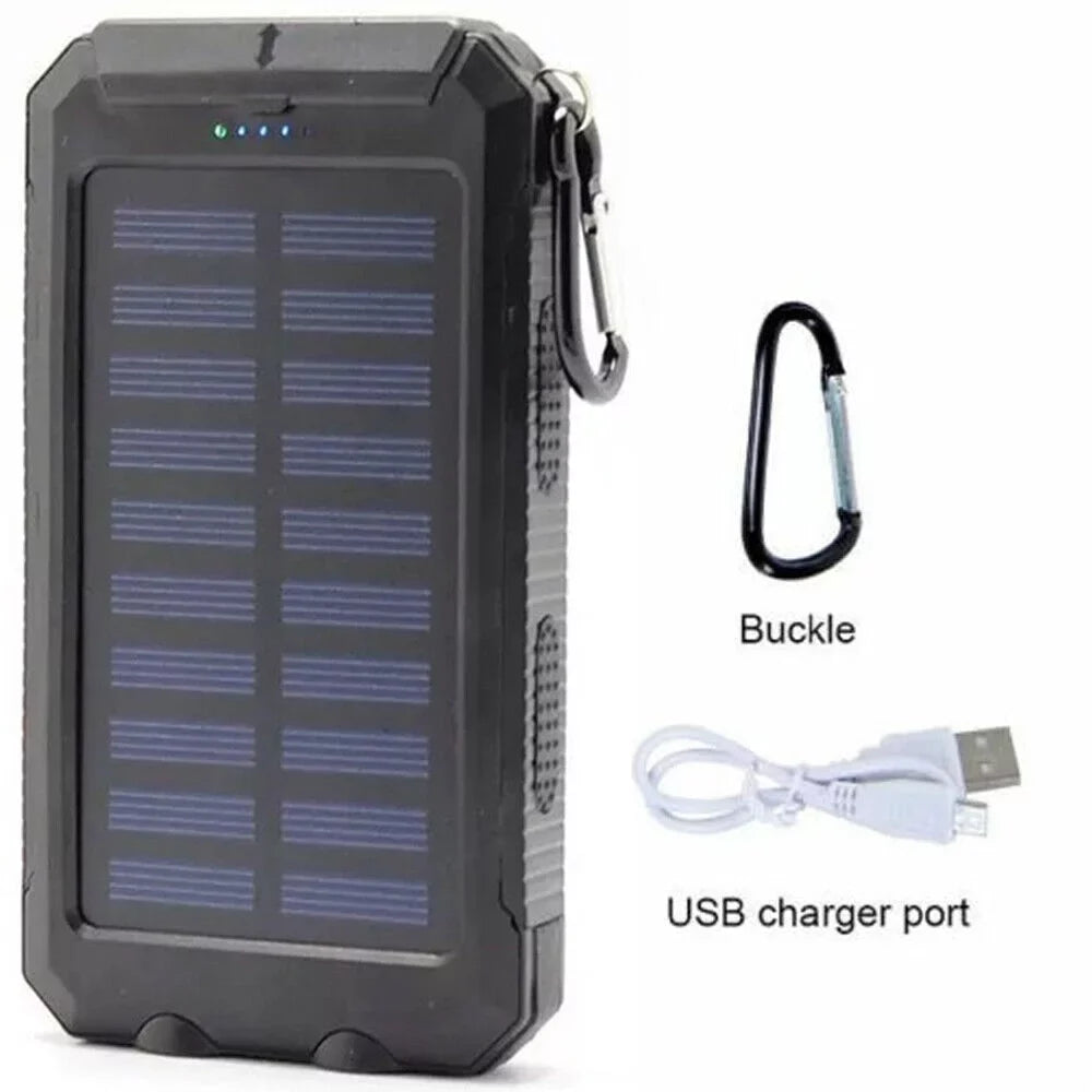 Super 90000000mAh USB Portable Charger Solar Power Bank For Cell Phone dark US