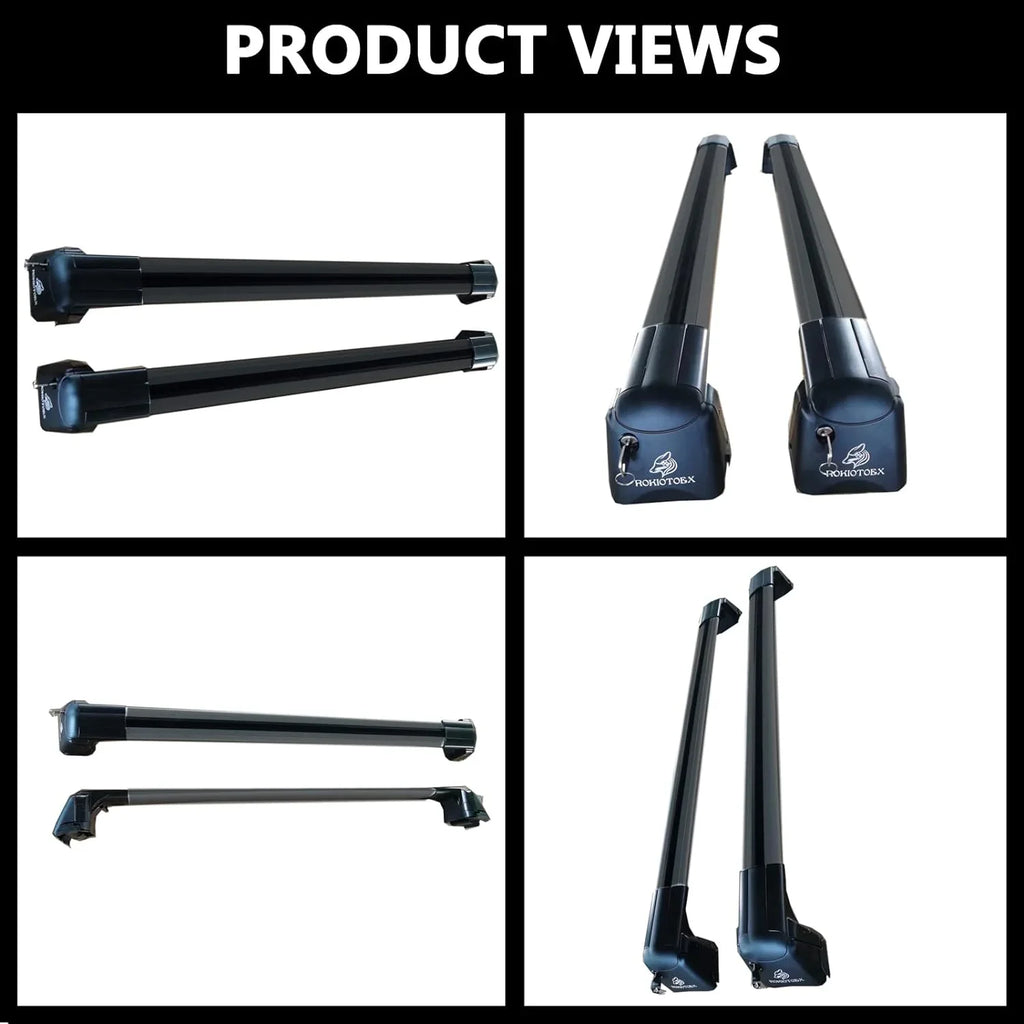 ROKIOTOEX Roof Rack Crossbars Fit for 2015-2019 Subar-u Outback Premier Touring Chrome Lush Side Rails, Cross Bars for Rooftop Cargo Box Luggage, Ski Board, Bike Carrier – ebony SO14T