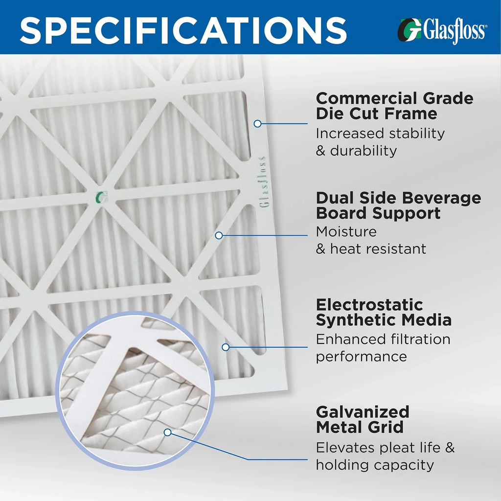 ( Quantity 5 ) Exact Size: 11-3/8 x 23-3/8 x 3-3/4. 12x24x4 MERV 10 Pleated HVAC Air Filters by Glasfloss