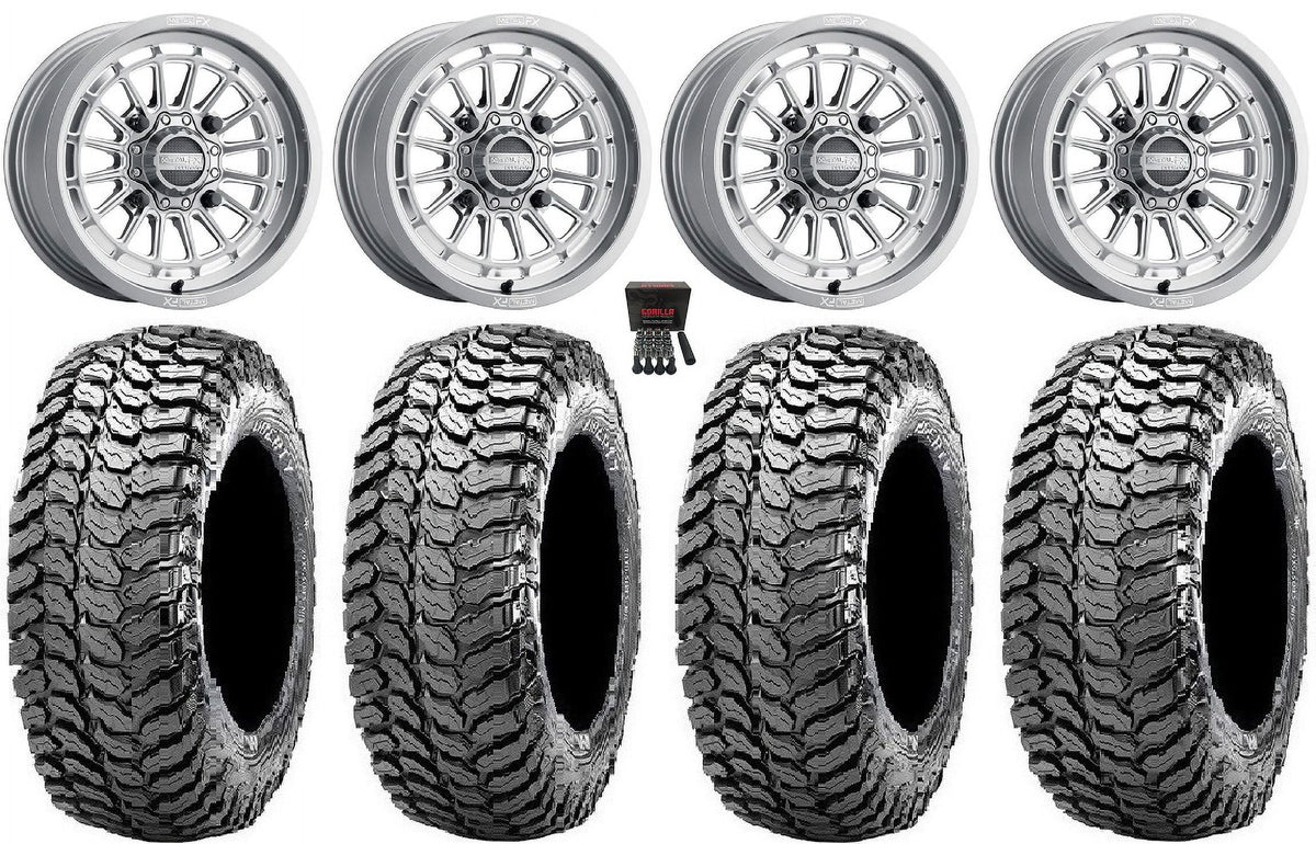 MetalFX Delta Contrast Cut 15" Wheels Gm 29" Liberty Tires Can-Am Maverick X3 / Honda Pioneer 1000 / Talon