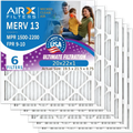 20x22x1 Air Filter MERV 13 Comparable to MPR 1500 - 2200 & FPR 9 Electrostatic Pleated Air Conditioner Filter 6 Pack HVAC AC Premium USA Made 20x22x1 Furnace Filters by AIRX FILTERS WICKED CLEAN AIR.