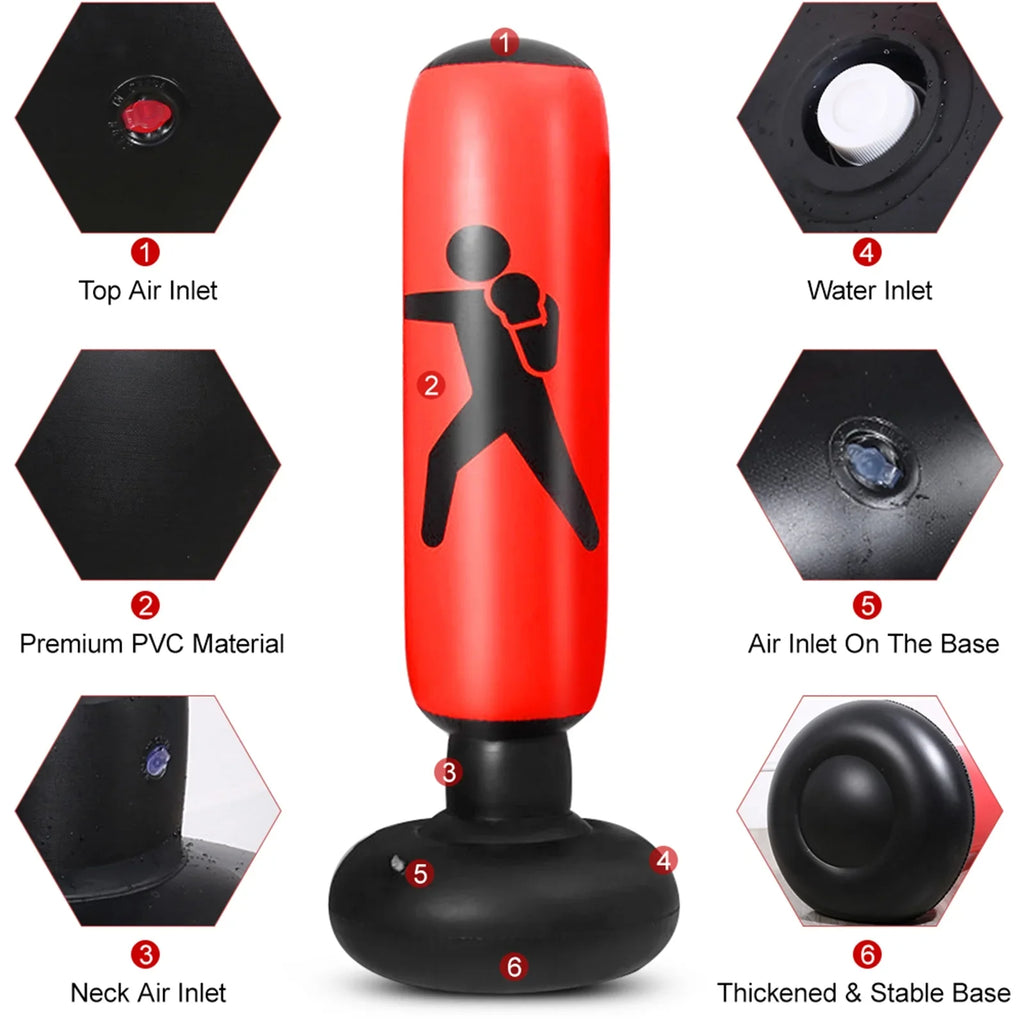 Andoer 5.2ft Inflatable Punching Bag, polyvinyl chloride Boxing Bag for Fitness Training, Boxing Target Bag