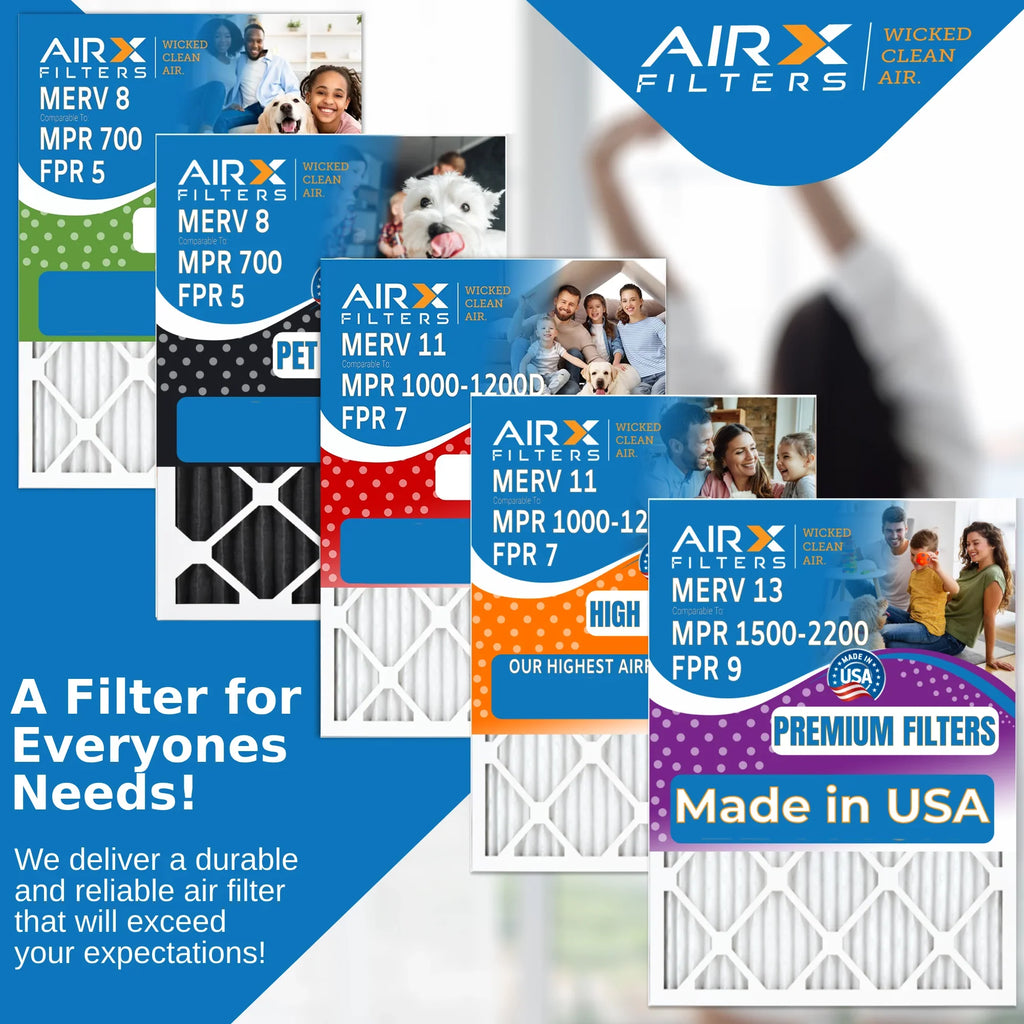 6 Pack. 14x25x1 Air Filter Odor Eliminator Carbon Filter MERV 8 Comparable to MPR 700 & FPR 5 AC HVAC Premium USA Made 14x25x1 Furnace Filters by AIRX FILTERS WICKED CLEAN AIR