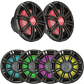 2 Kicker 45KMF104 10" Weather-Proof Subwoofers for Freeair Applications - 2 Kicker 45KMG10W 10" LED Grilles (Charcoal)