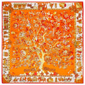 Orange Square Shawl Silk Feeling Polyester Scarfs Cotton For Womens