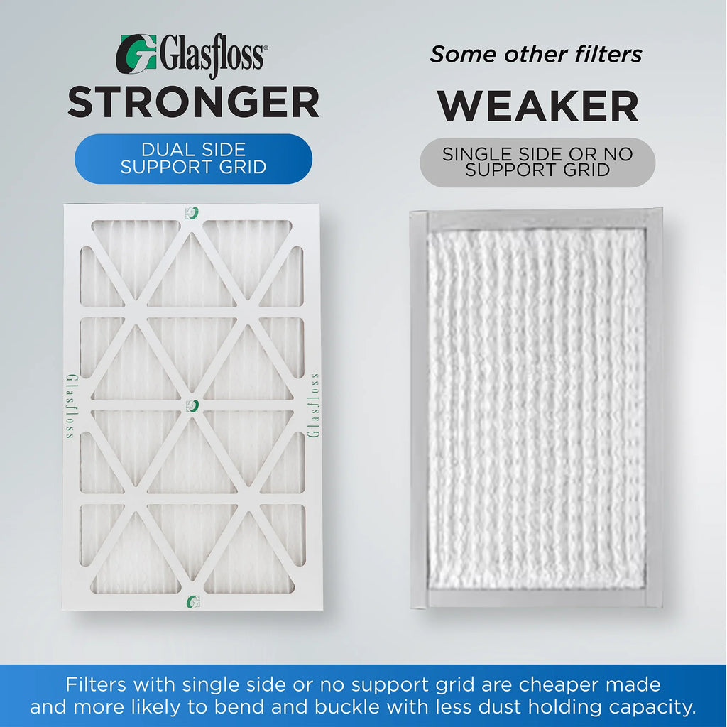 Exact Size: 15-1/2 x 24-1/2 x 7/8. Box of 4. Glasfloss ZL 16x25x1 MERV 10 Pleated AC Furnace Air Filters