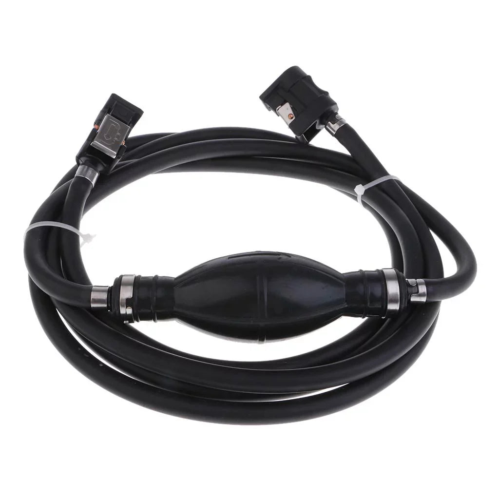 Boat Motor Fuel Line Hose with Connector And Primer Bulb Outboard Motors - ebony, 6.5x11mm
