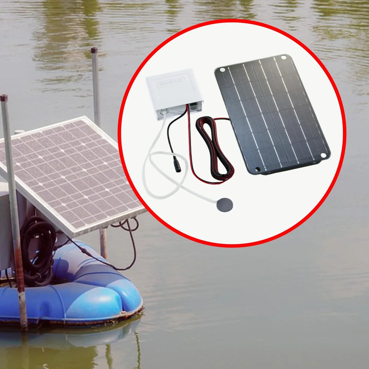 oshhnii Solar Air Pump,Aquarium Air Pump Oxygenator Silent Eco Friendly,6V Solar lake Aerator Solar Powered water feature Pump for Hydroponics