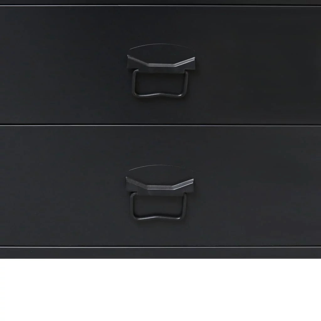 Anself Industrial Style 4 Drawer Dresser Storage Chest with Handles Metal End Side Cabinet Bedroom Living Room Entryway Hallway Furniture Decor 30.7 x 15.7 x 36.6 Inches (W x D x H) charcoal