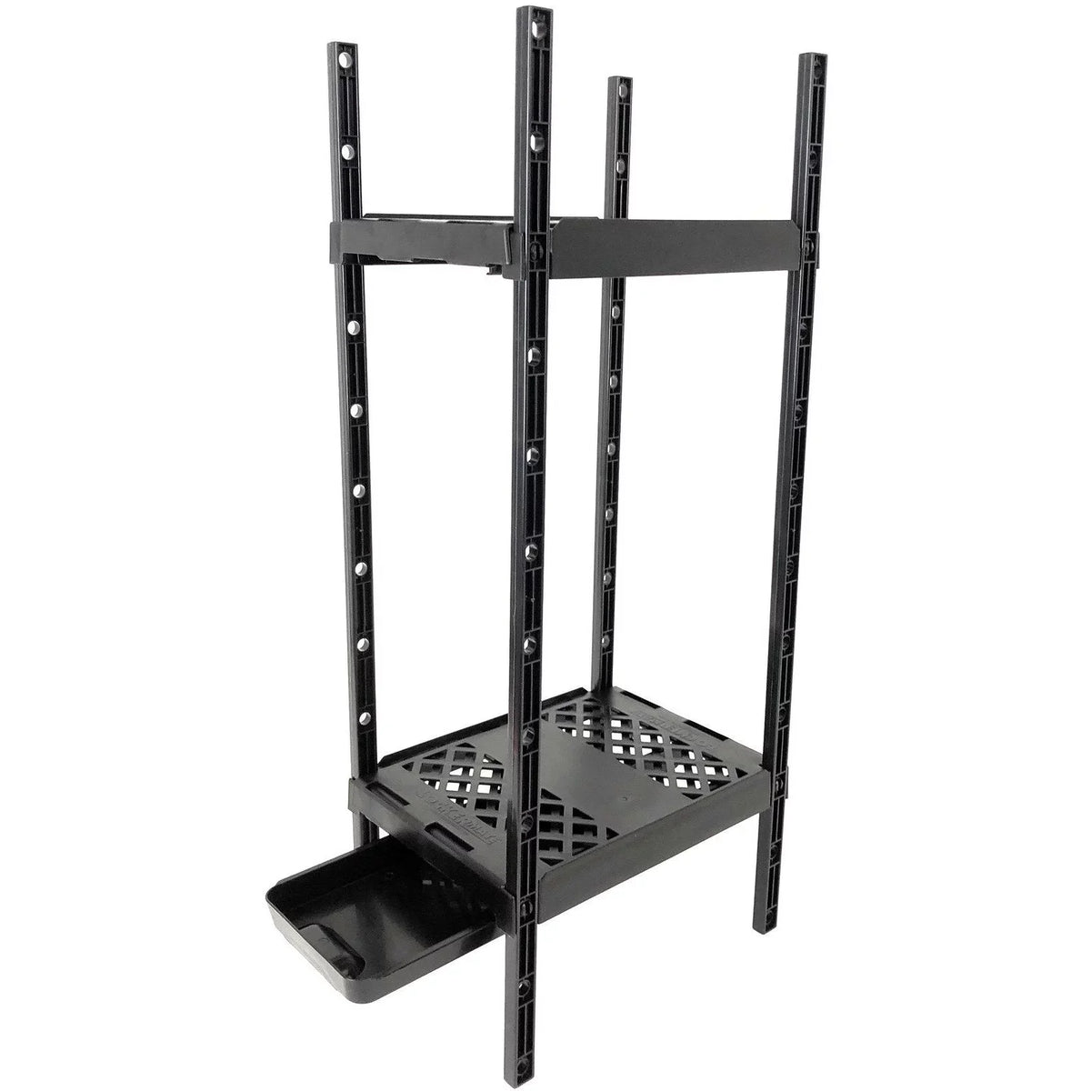 LockerMate Double Locker Shelf, Adjustable Width and Height to Fit Most School Lockers, ebony