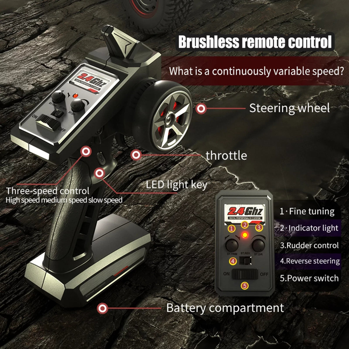 Pinnaco Remote Control Car 4WD Off-road Truck Brushless 2.4GHz 70km/h Proportional Speed