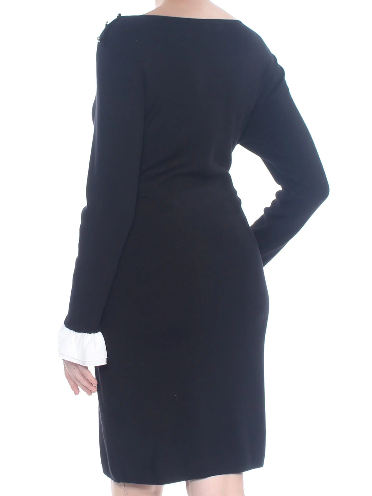 TOMMY HILFIGER $119 Womens New 1216 ebony Shoulder Button Sheath Sweater Dress L