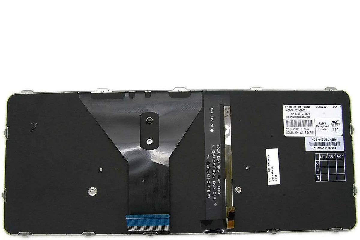 Pre-Owned  EliteBook Folio 1020 G1 Silver Backlit Laptop Keyboard 804214-001 Grade A - Like New