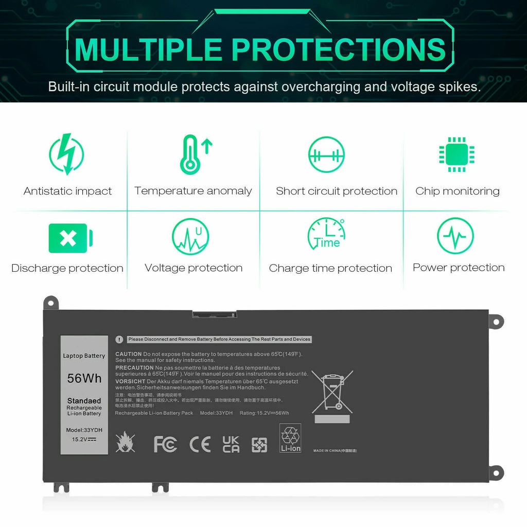 Laptop Battery for  Latitude 13 3000 3380 15 3580 3590 081PF3 P30E 451-BCDM