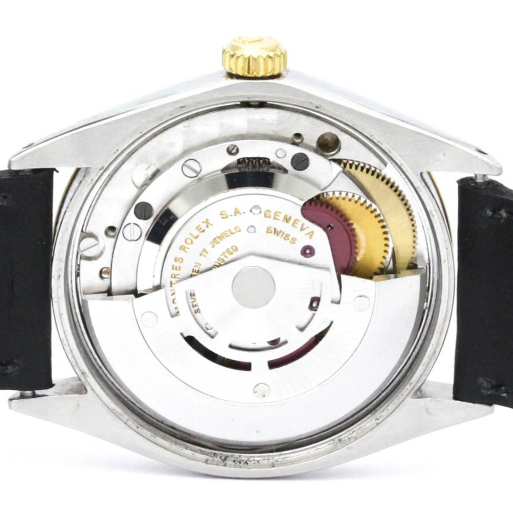 Authenticated Used Vintage ROLEX Oyster Perpetual Airking Steel 18K Yellow Gold Mens Watch BF560275
