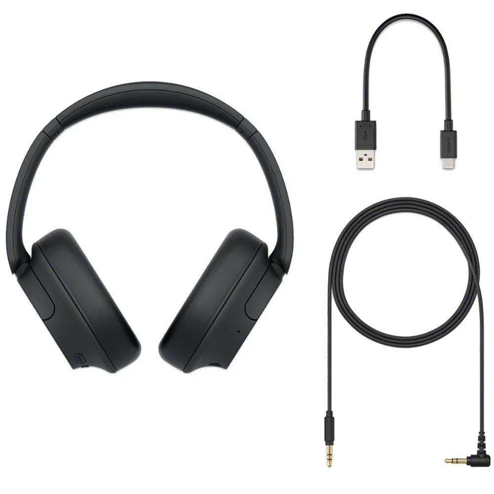 WH-CH720N Wireless Noise Cancelling Headphone, ebony Bundle with Wood Headphone Display Stand Secure Tabletop Holder / Gaming Headset Hanger