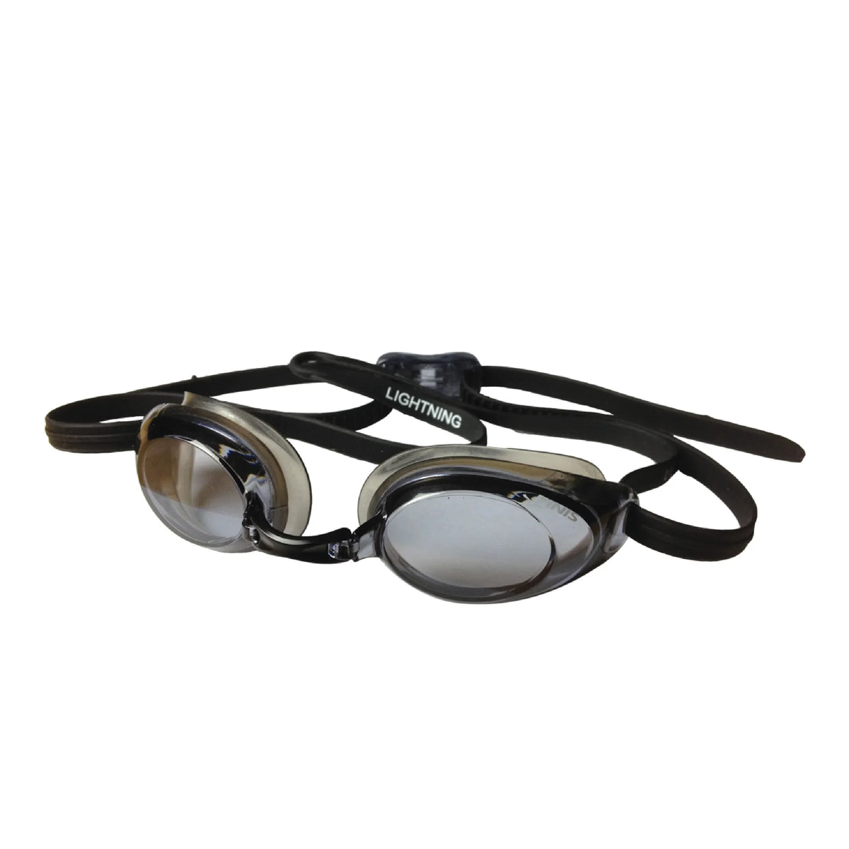 FINIS Lightning Goggles - Competitive Swim Goggles for Women and Men - Watertight Swimming Goggles with Adjustable Silicone Straps - Adult Swim Goggles with 4 Interchangeable Nose Pieces - dark/Smoke