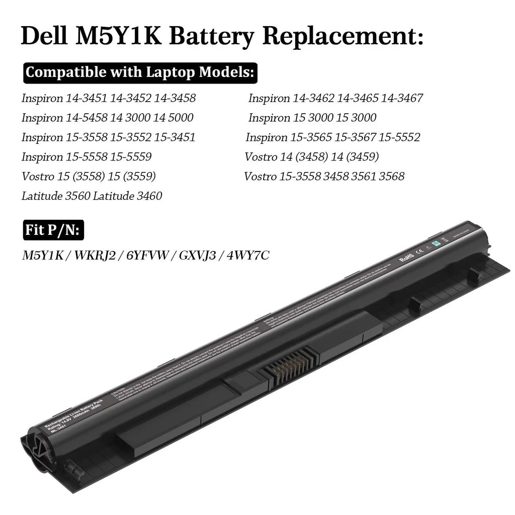 M5Y1K 50 Batteries for  Inspiron 5559 5558 3551 3451 3558 3567 5755 5756