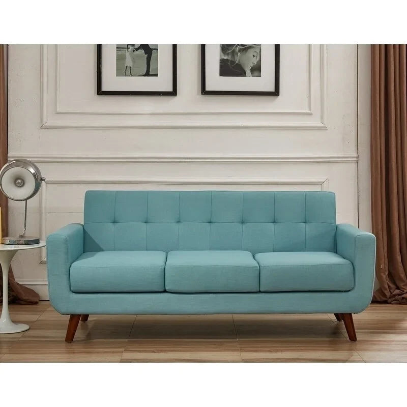 Pride Furniture Grace Rainbeau Linen Upholstered Tufted Mid-century Sofa Payne'S Grey. US Pride Furniture U.S