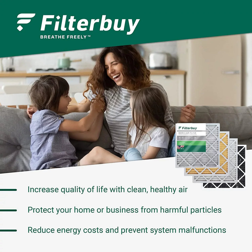 Filterbuy 25x32x1 MERV 11 Pleated HVAC AC Furnace Air Filters (6-Pack)