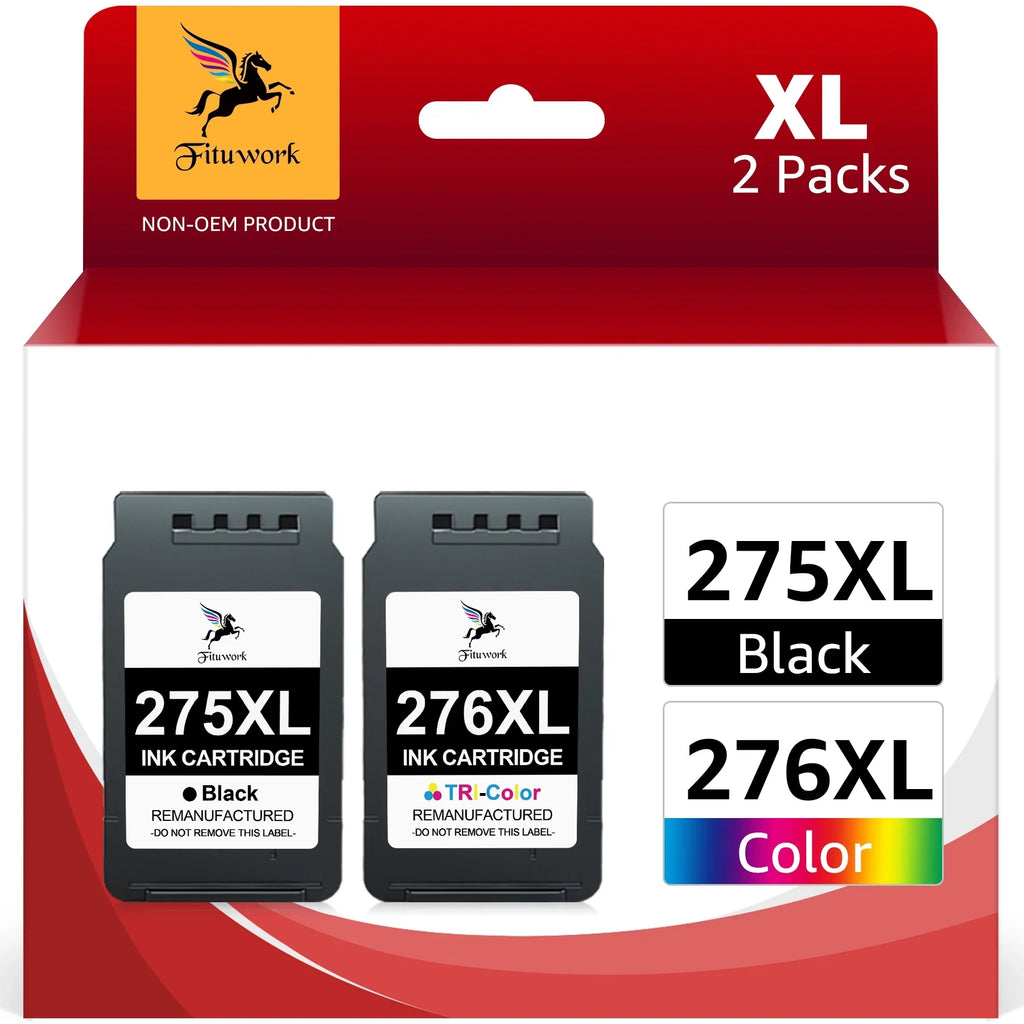 275XL Ink Cartridges Replacement for  Ink 275 and 276 for PIXMA TS3520 TS3522 TS3500 TR4720 TR4700 Printers(charcoal and Color, 2 Pack)
