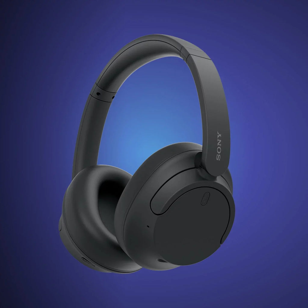 WH-CH720N Wireless Noise Cancelling Headphone, ebony Bundle with Wood Headphone Display Stand Secure Tabletop Holder / Gaming Headset Hanger