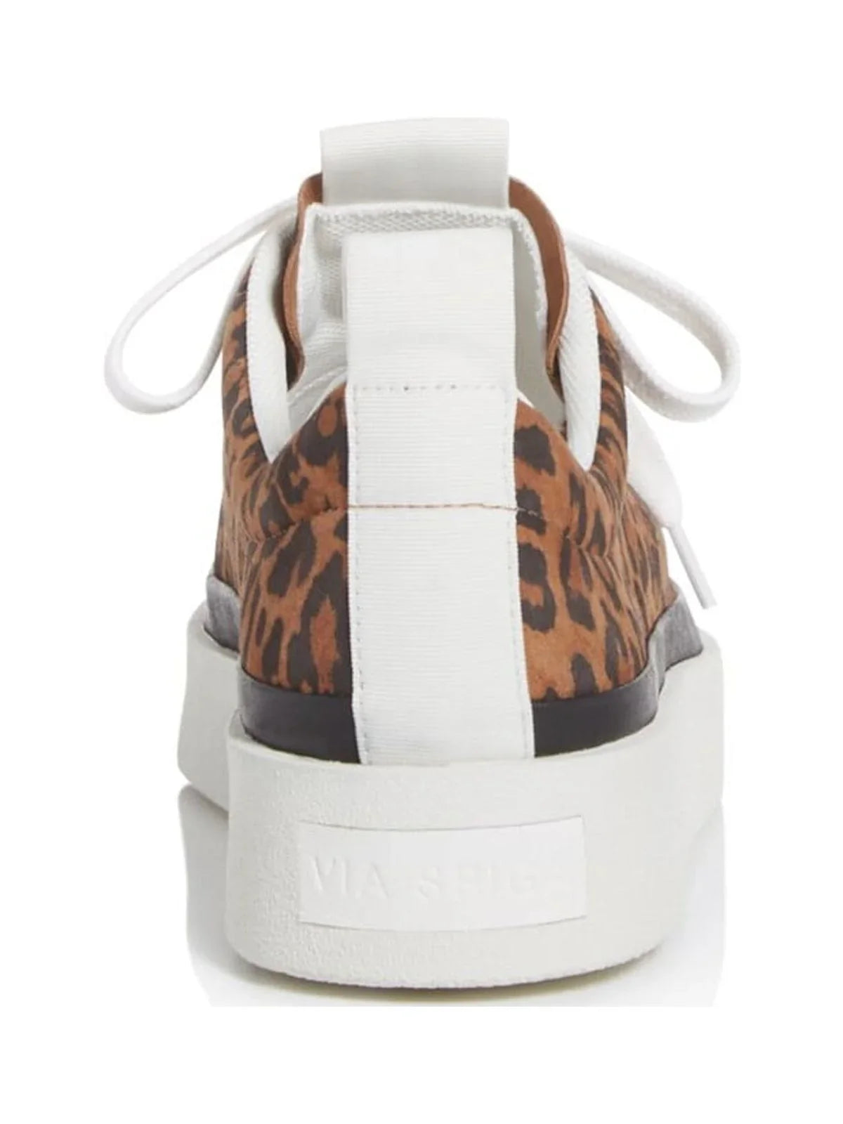 VIA SPIGA Womens Brown Leopard Print Cushioned Mae Round Toe Platform Lace-Up Suede Athletic Sneakers Shoes 8 M