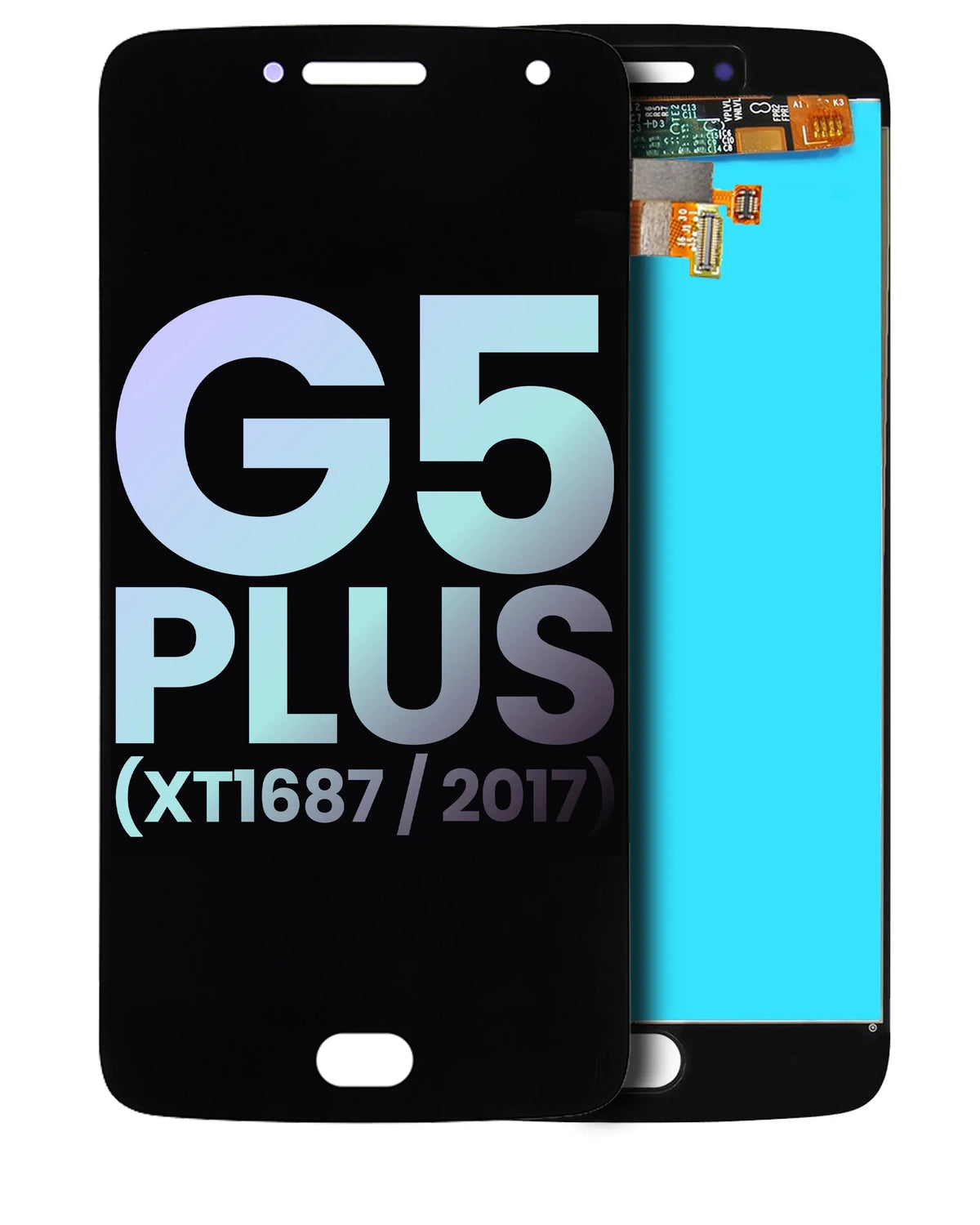 Replacement LCD Assembly Without Frame Compatible For Motorola Moto G5 Plus (XT1687 / 2017) (With Fingerprint Scanner) (Genuine OEM) (dark)