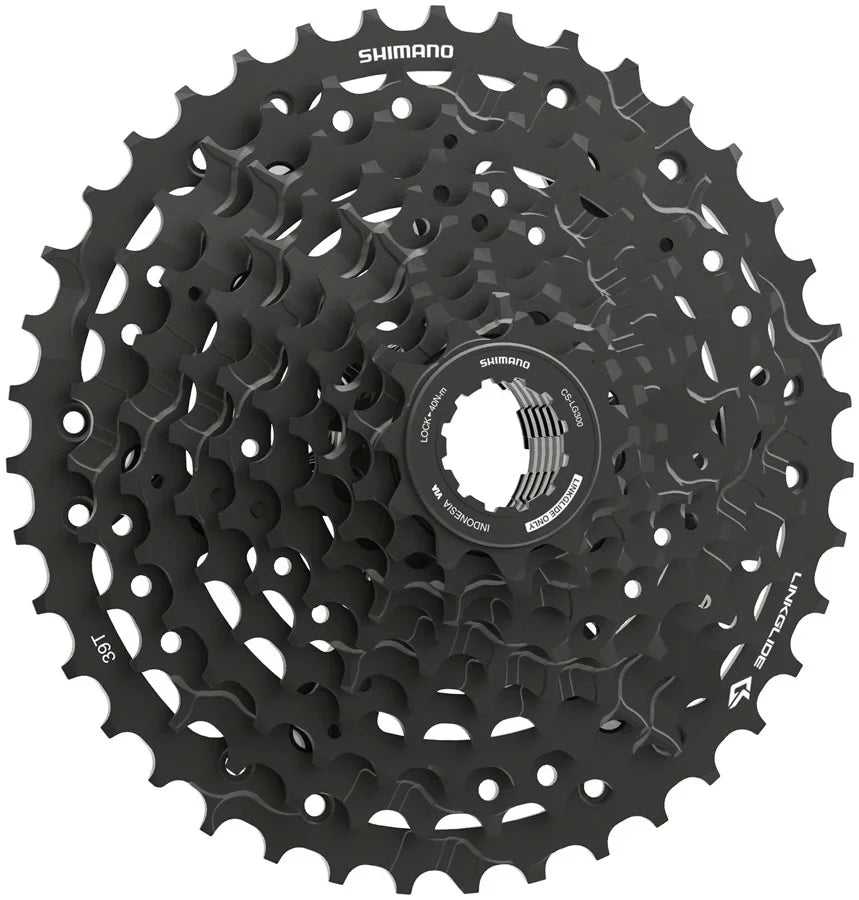 Shimano CUES  CS-LG300-10 Cassette - 10-Speed, 11-39t, LINKGLIDE, dark